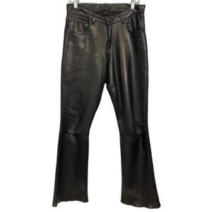 Swann Women's Black Leather Flare Bootcut Pants Size Large